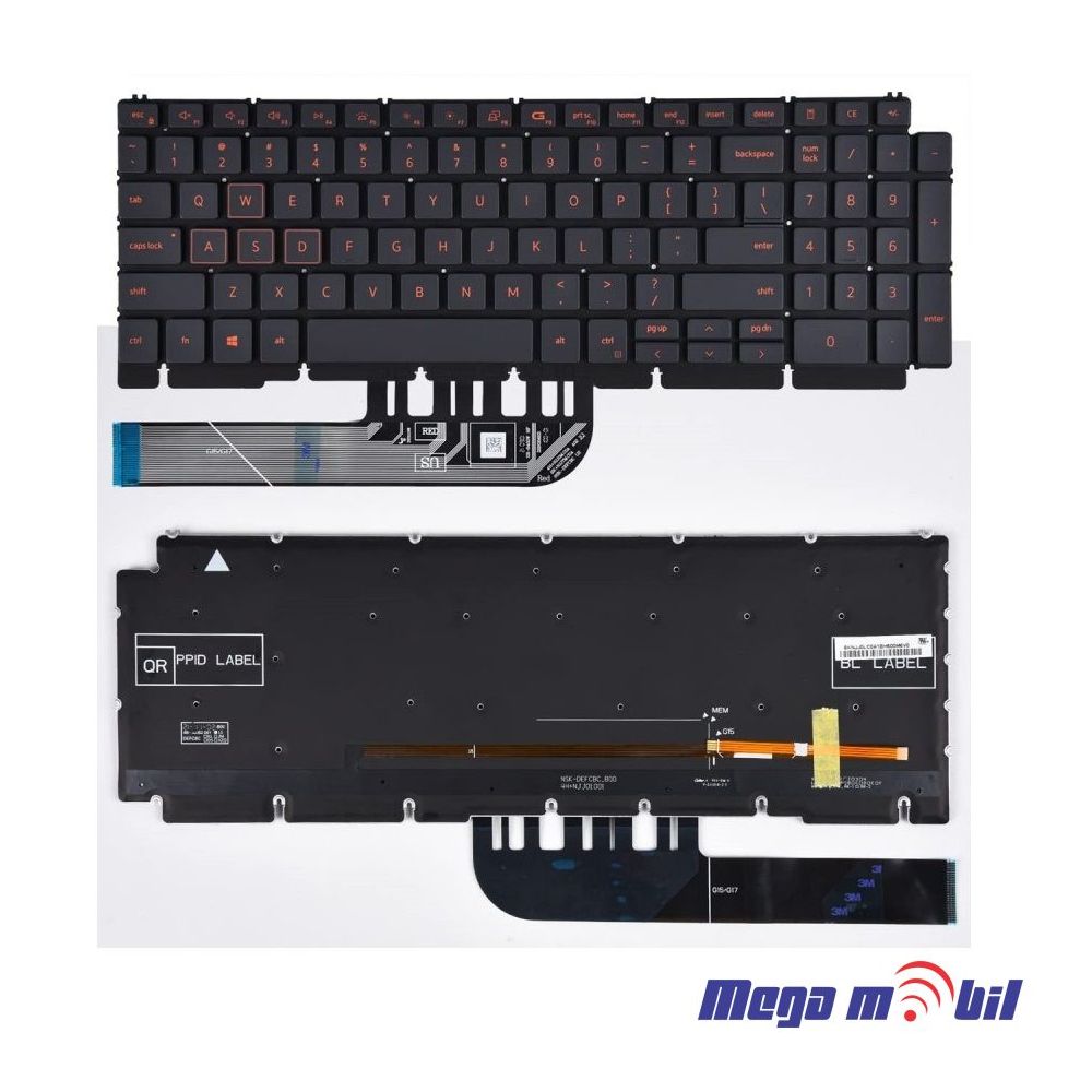 Tastatura za laptop Dell G15 5510 5511 5515 & G15 5530 5520 5521 5525 Series so backlight red